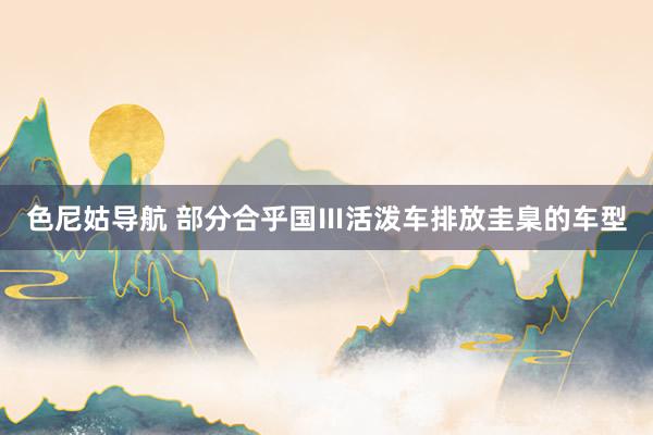 色尼姑导航 部分合乎国Ⅲ活泼车排放圭臬的车型