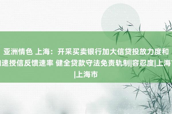 亚洲情色 上海：开采买卖银行加大信贷投放力度和加速授信反馈速率 健全贷款守法免责轨制|容忍度|上海市