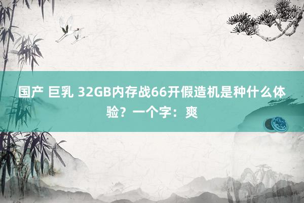 国产 巨乳 32GB内存战66开假造机是种什么体验？一个字：爽